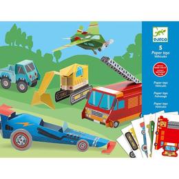 Creează jucării din hârtie vehicule - Djeco