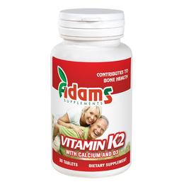 Vitamina k2+ca+d3 adams supplements, 30 tablete