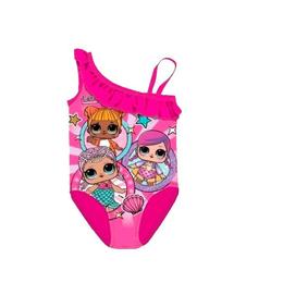 Costum de baie intreg LOL Surprize, cu design papusa LOL, culoarea roz, 98 cm