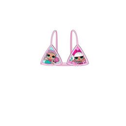 Costum de baie 2 piese LOL Suprise, Roz, cu design papusa LOL, 3 ani, 98 cm
