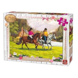 Puzzle 100 piese gallop in the meadow