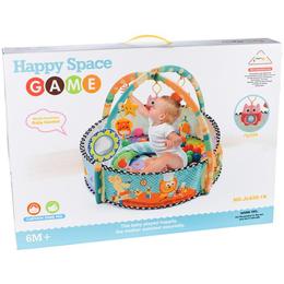 Saltea de joaca Happy Space cu activitati si tarc pentru bebelusi cu 30 bile