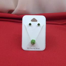 Set de bijuterii din argint in forma de margele, Peridot, Adorabel