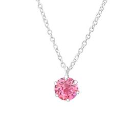 Colier din argint cu cristal Swarovski rotund, Rose, Adorabel