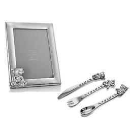 Set cadou rama tacamuri argintate cu ursulet - juliana