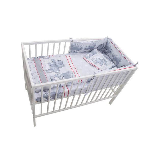 Lenjerie patut cu 5 piese micul ursulet gri 059