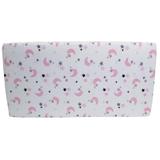 Cearceaf din bumbac cu elastic Pink Moon White 120x60 cm