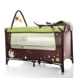 Patut pliabil cu 2 nivele Sleepy Verde deschis