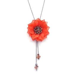 Colier lung pandantiv floare coral, Rosetta, Zia Fashion