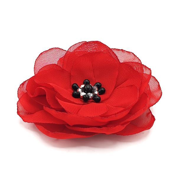 Agrafa par floare rosie handmade, Spanish Love, Zia Fashion esteto.ro imagine noua