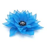 Agrafa par floare albastra handmade, Jasmine, Zia Fashion