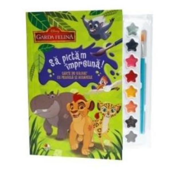 Disney. garda felina. sa pictam impreuna! carte de colorat cu pensula si acuarele, editura litera