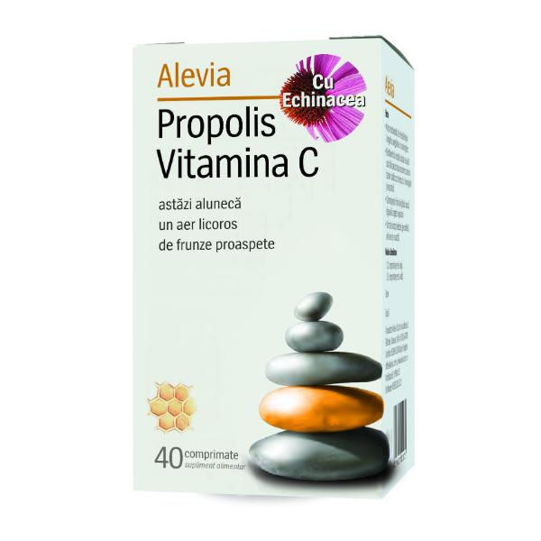 Propolis Vitamina C cu Echinacea Alevia, 40 comprimate