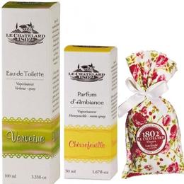 Pachet apa de toaleta verbina si parfum camera caprifoi si flori lavanda le chatelard 1802
