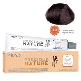 Vopsea permanenta fara amoniac - alfaparf milano precious nature ammonia-free permanent hair color, nuanta 5.53 castano chiaro mogano dorato