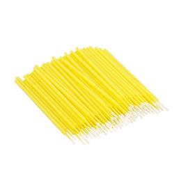 Set 100 micro brush, microaplicatoare extensii gene, galben