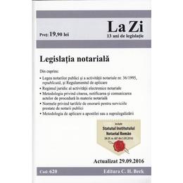 Legislatia notariala. actualizata 29.09.2016, editura c.h. beck