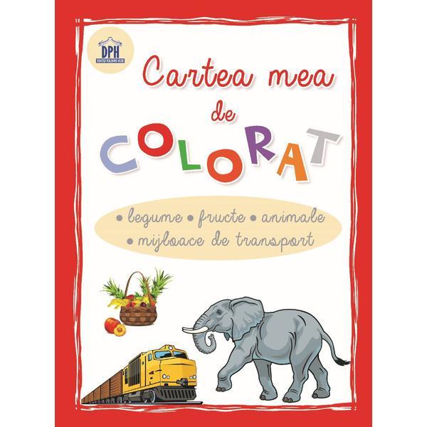 Cartea mea de colorat: Legume, Fructe, Animale, Mijloace de transport, editura Didactica Publishing House