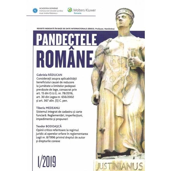 Pandectele romane 1/2019, editura Wolters Kluwer