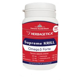 Krill oil supreme omega 3 forte herbagetica, 60 capsule