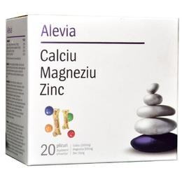 Calciu magneziu zinc alevia, 20 plicuri