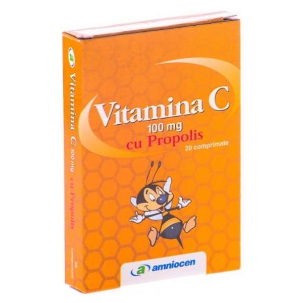 Vitamina C 100mg Propolis Amniocen, 20 tablete