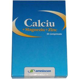 Calciu + magneziu + zinc amniocen, 20 tablete