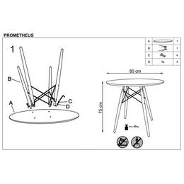 Masa HM Prometheus rotunda 80 x 75 cm