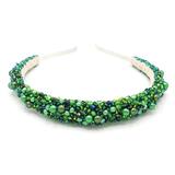 Coronita par verde smarald cu perle, Emerald Crown | Zia Fashion