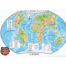 Harta politica a lumii + Harta fizica a lumii (pliata), editura Carta Atlas
