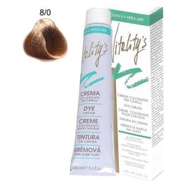Crema coloranta permanenta - vitality's linea capillare dye cream, nuanta 8/0 light blond, 100ml