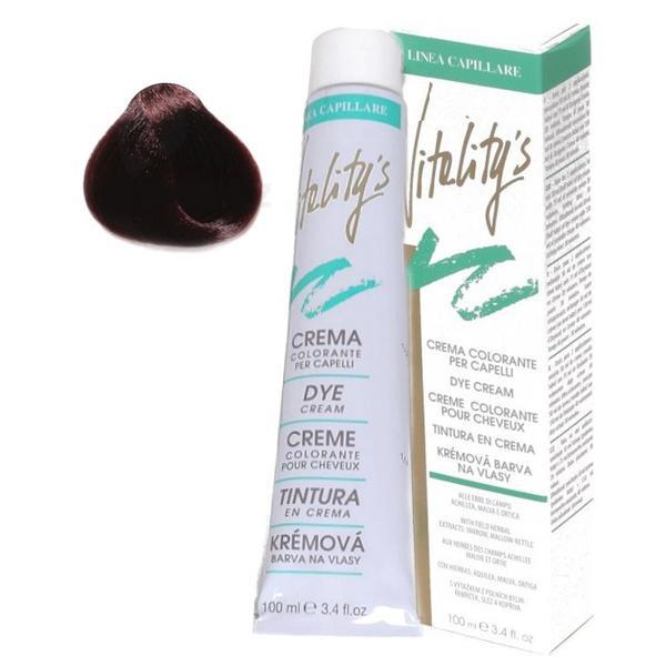Crema Coloranta Permanenta – Vitality's Linea Capillare Dye Cream, nuanta 5/5 Light Mahogany Chestnut, 100ml