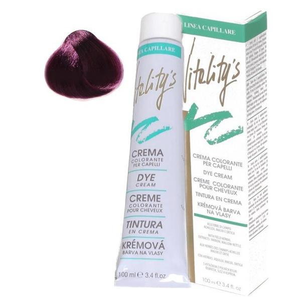 Crema Coloranta Permanenta – Vitality's Linea Capillare Dye Cream, nuanta 6/88 Violet, 100ml 100ml imagine 2022