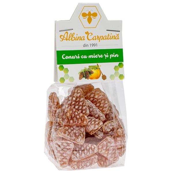 Conuri cu Miere si Pin Albina Carpatina, Apicola Pastoral Georgescu, 100g