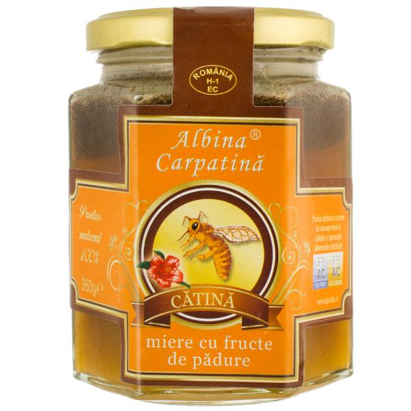 Miere catina cu fructe de padure albina carpatina, apicola pastoral georgescu, 360g