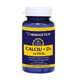 Calciu+D3+Vit.K2 Herbagetica, 60 capsule