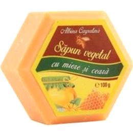 Sapun hexagonal vegetal cu miere si ceara albina carpatina, apicola pastoral georgescu, 100g