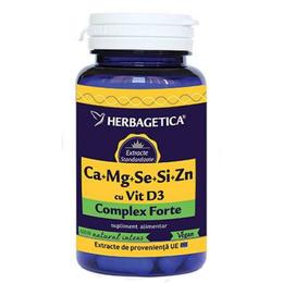 CA+MG+SE+SI+ZN Organice CU D3 Herbagetica, 60 capsule
