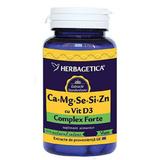 CA+MG+SE+SI+ZN Organice CU D3 Herbagetica, 120 capsule