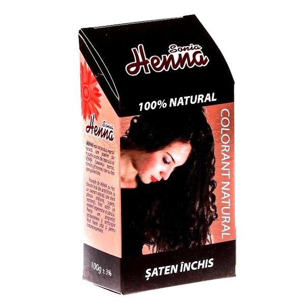 Colorant Natural Henna Sonia, Saten Inchis, 100 g