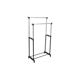 Suport haine dublu negru Stender cu rotile, reglabil pe inaltime 83x43x93,5 / 168 cm