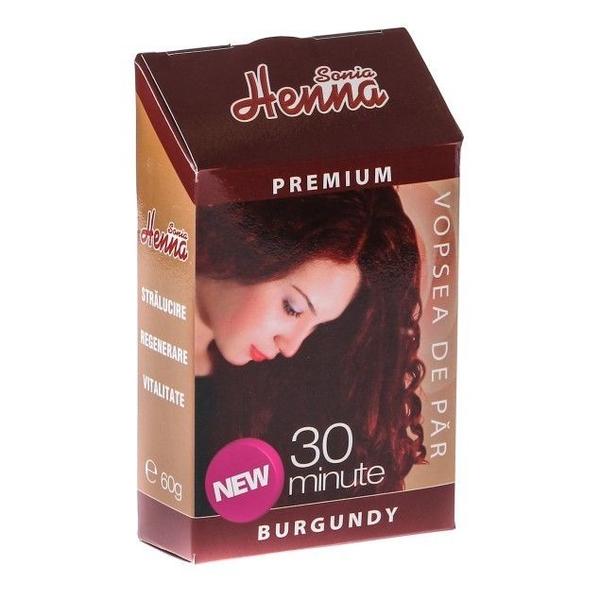 Vopsea de Par Premium Henna Sonia, Burgundy, 60 g