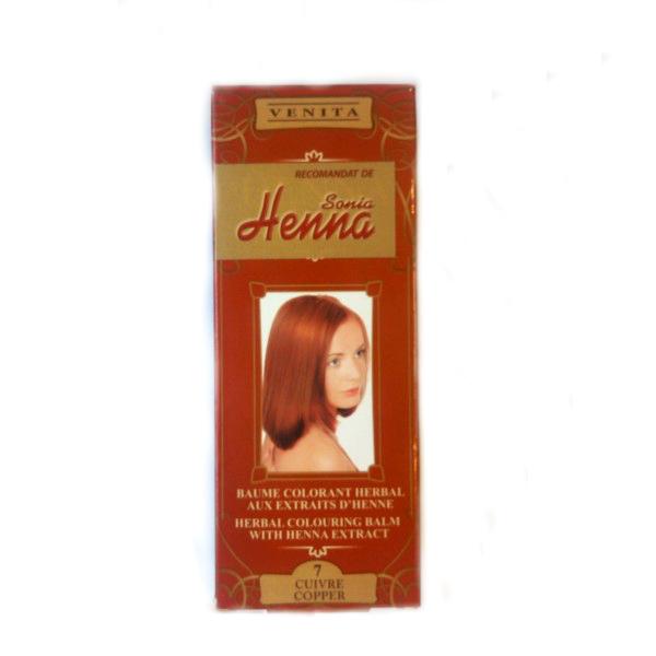 Balsam Colorant cu Extract de Henna Henna Sonia, Nr.7 Cupru, 75 m