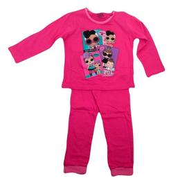 Pijama fucsia bluza cu maneca lunga si pantaloni pentru fetite LOL Surprise marimea 104-110 cm, 4-5 ani