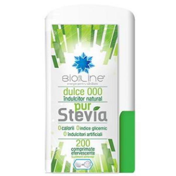 Indulcitor Natural Efervescent Pure Stevia Helcor, 200 comprimate