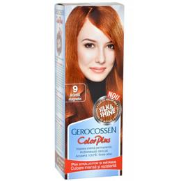 Vopsea de par silk shine gerocossen color plus, nuanta 9 aramiu magnetic, 50 g