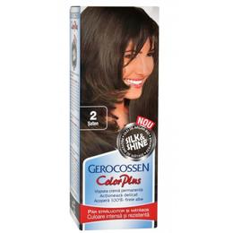 Vopsea de par silk shine gerocossen color plus, nuanta 2 saten, 50 g