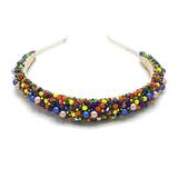 Coronita par multicolora cu perle, handmade, Rainbow, Zia Fashion