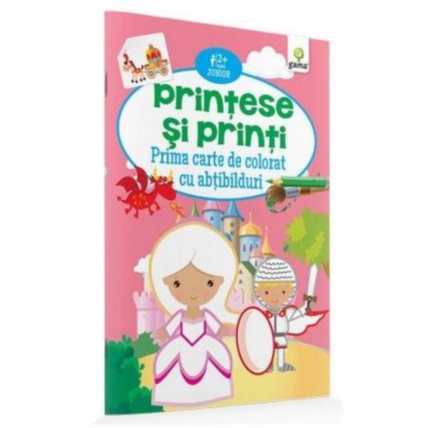 Printese si printi - prima carte de colorat cu abtibilduri 2 ani+, editura gama