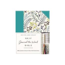NKJV, Journal the Word Bible, Cloth over Board, Blue Floral,, editura Thomas Nelson